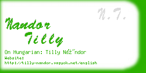 nandor tilly business card